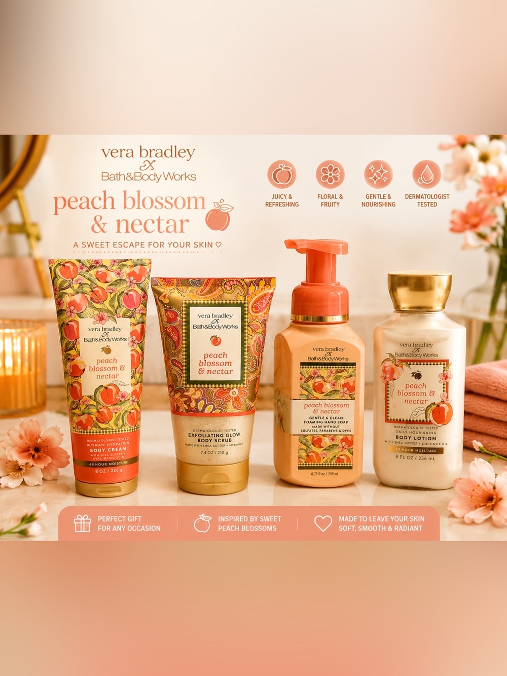 Vera Bradley x Bath and Body Works 4 pc Set